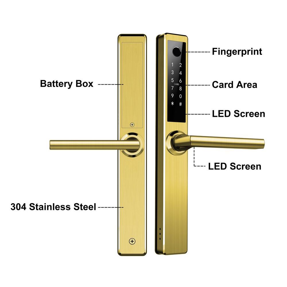 SL-S41B Smart 5-IN-1 Lever Mortise Lock - Gold